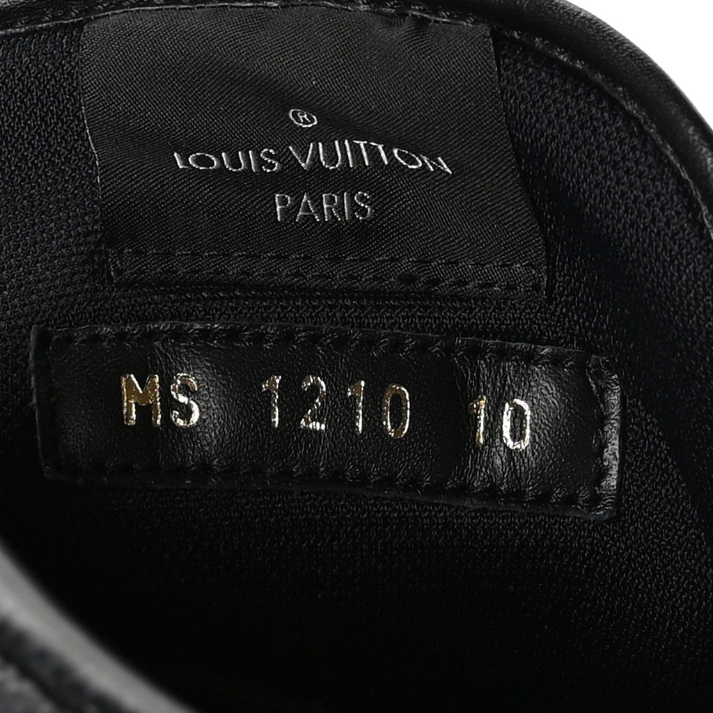 Louis Vuitton Calfskin Monogram Eclipse Mens Rivoli High Top Sneakers 10 Black Grey