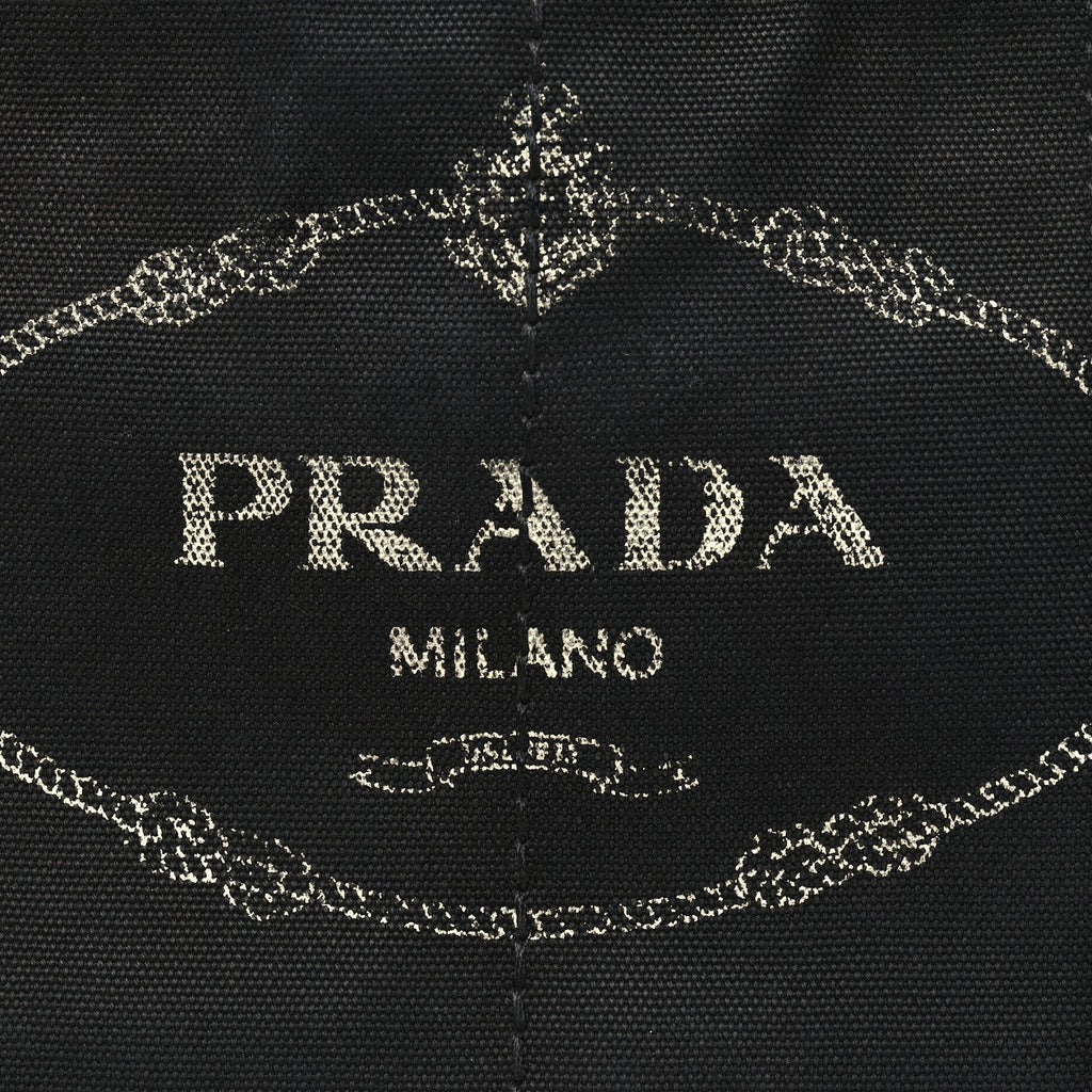 Prada Denim Canapa Logo Tote Black