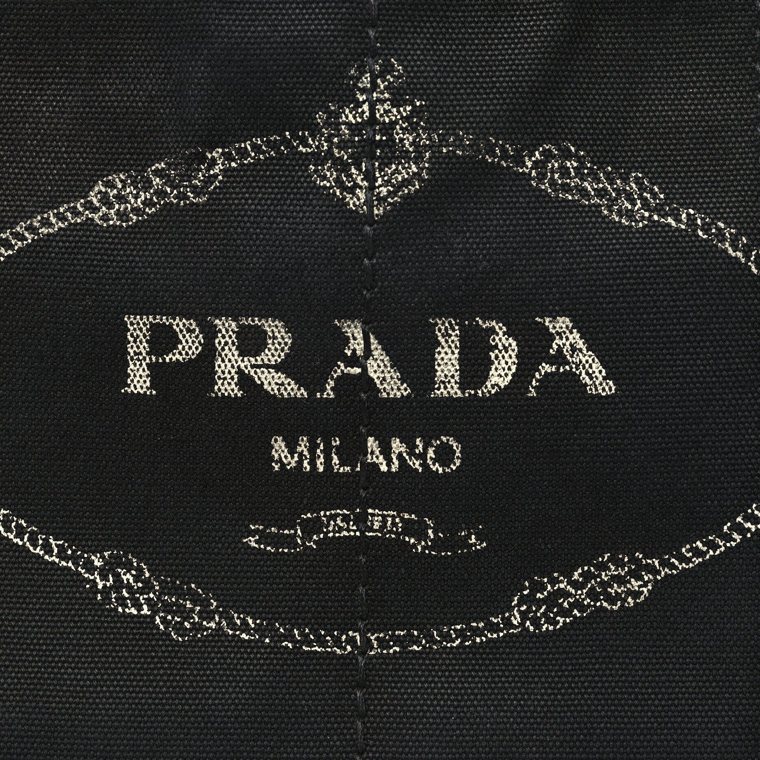 Prada Denim Canapa Logo Tote Black