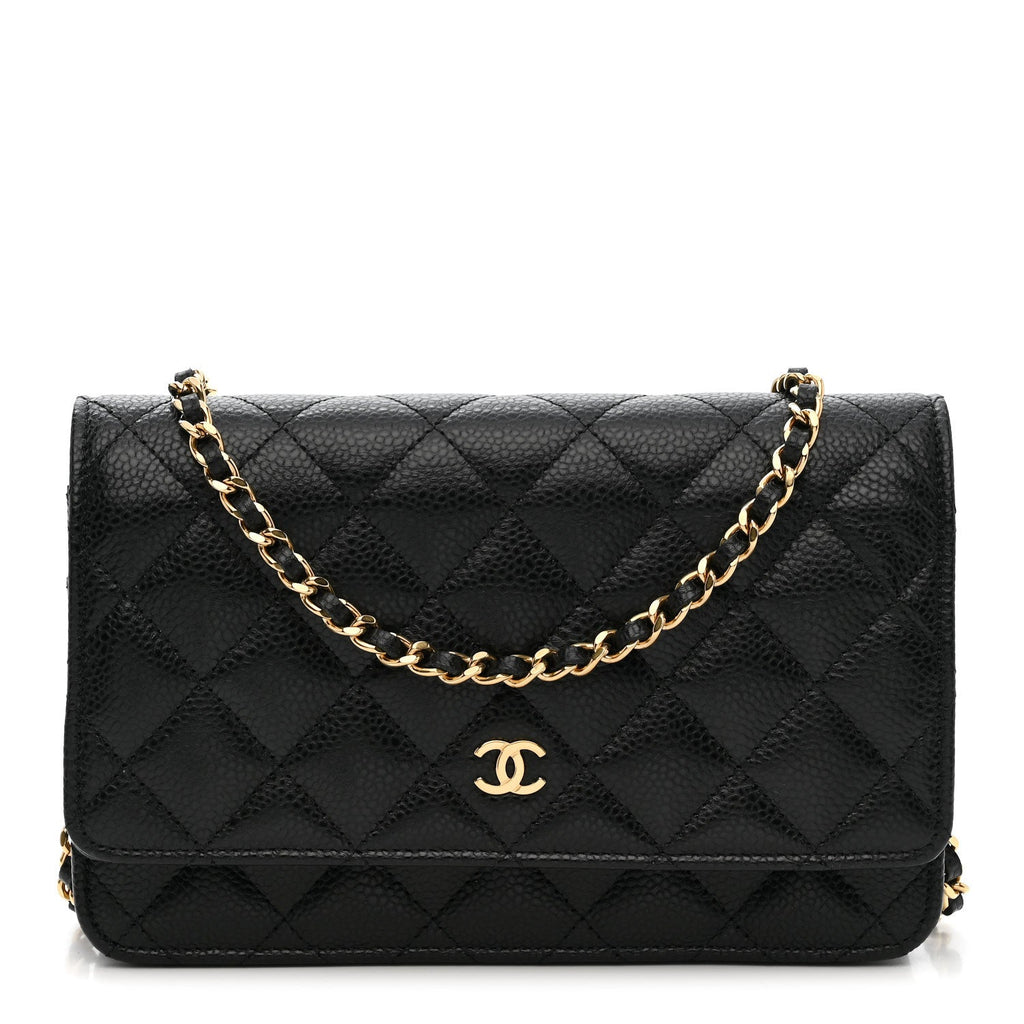Chanel Caviar Quilted Wallet on Chain WOC Black