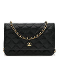 Chanel Caviar Quilted Wallet on Chain WOC Black