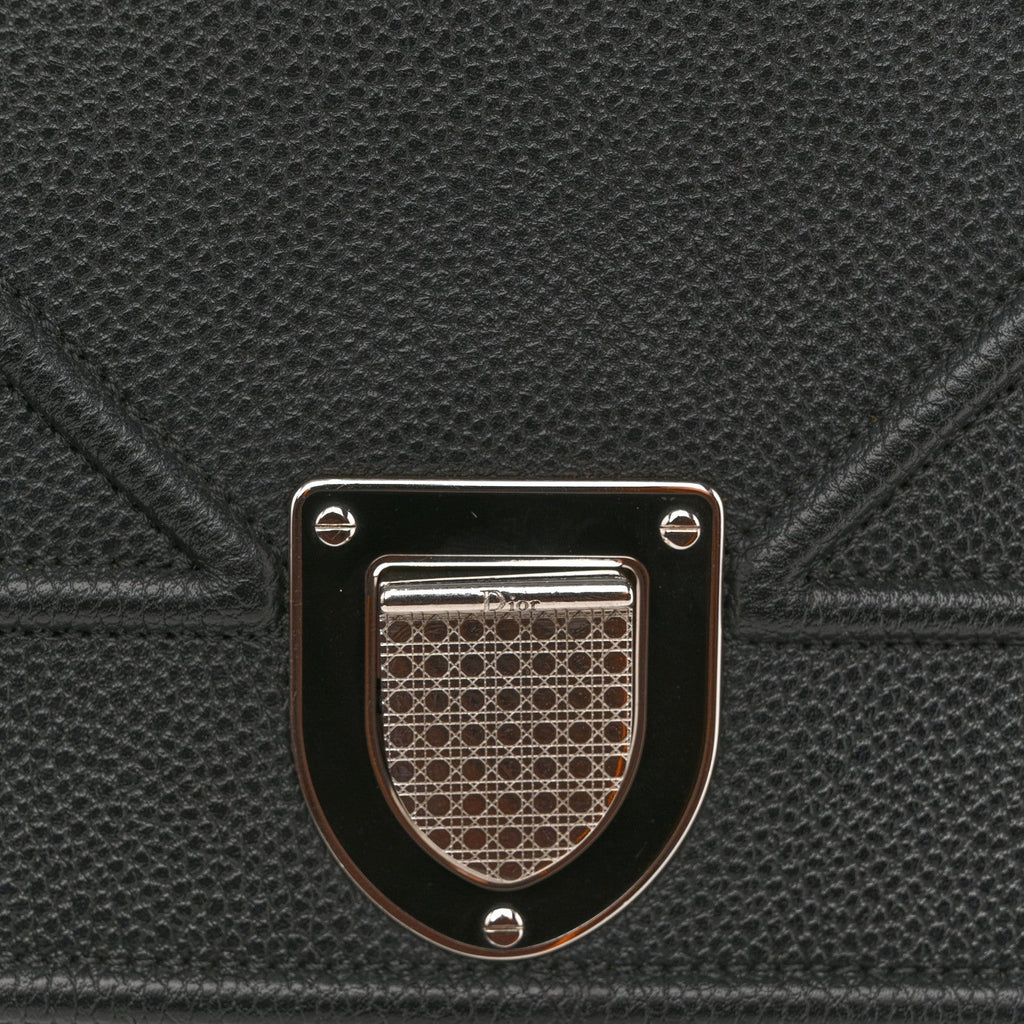 Christian Dior Grained Calfskin Medium Diorama Flap Bag Black