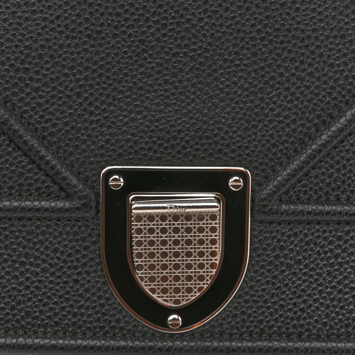 Christian Dior Grained Calfskin Medium Diorama Flap Bag Black