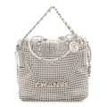 Chanel Crystal Embellished Metallic Lambskin Mini Chanel 22 Silver