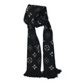 Louis Vuitton Wool Silk Logomania Shine Scarf Black