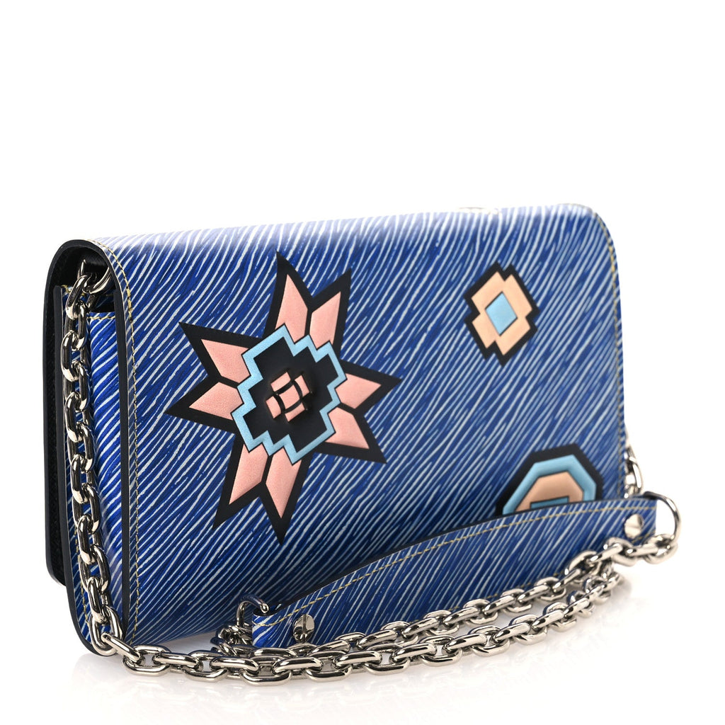 Louis Vuitton Epi Azteque Twist Chain Wallet Denim Light