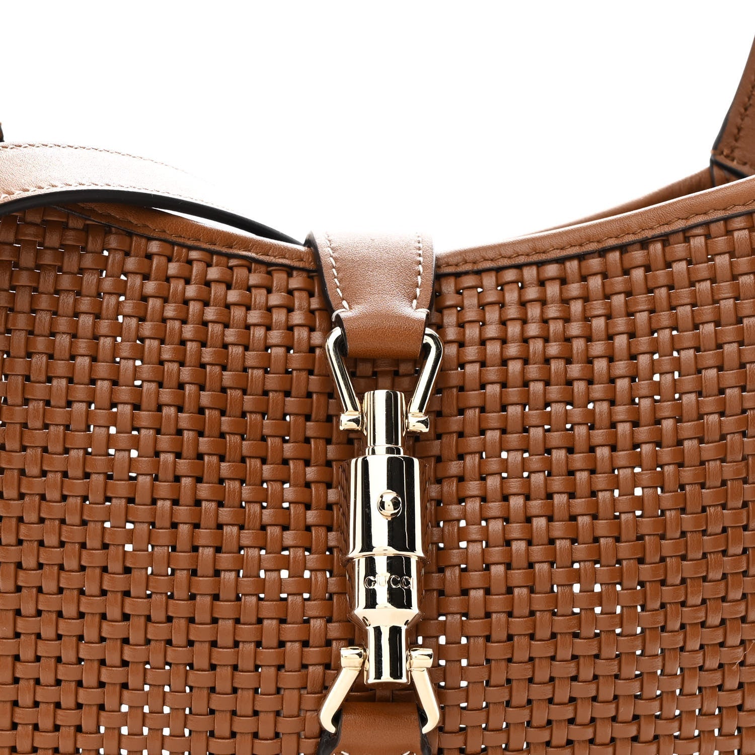 Gucci Woven Calfskin Medium Jackie 1961 Hobo Brown