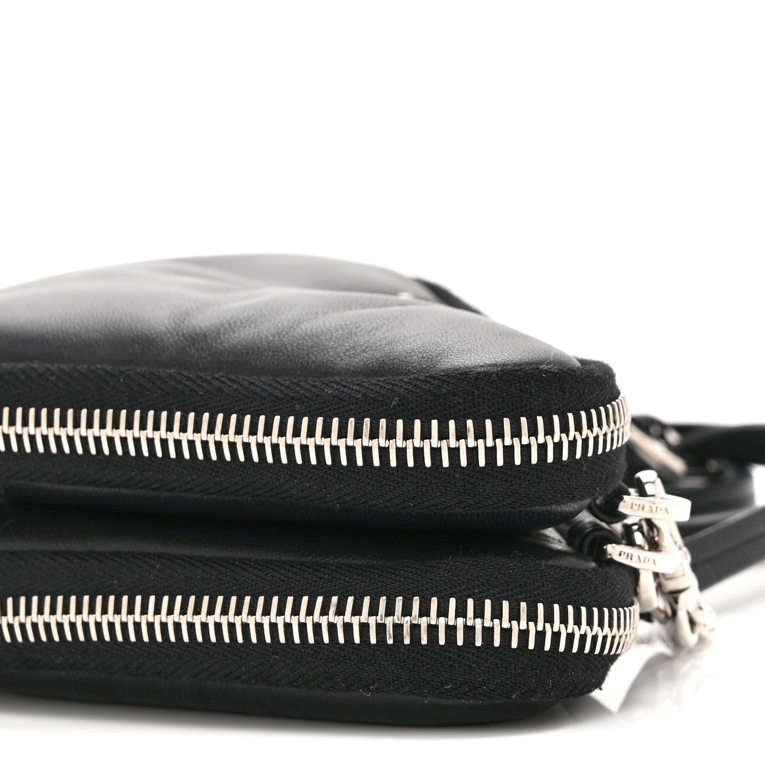 Prada Nappa Soft Padded Mini Triangle Crossbody Pouch Black