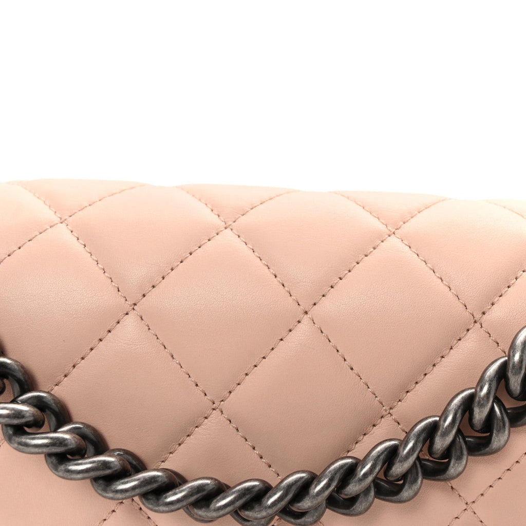 Chanel Lambskin Quilted Medium Boy Flap Light Pink