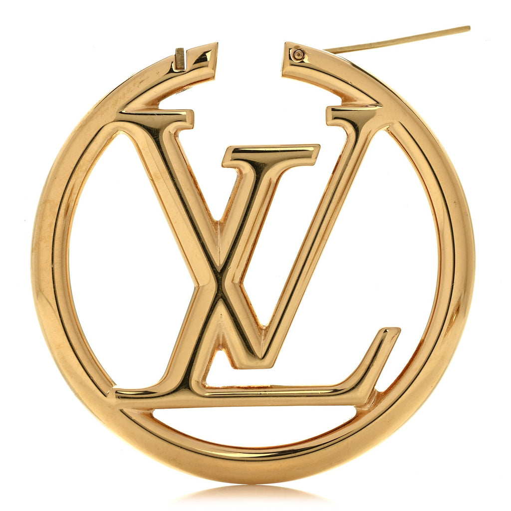 Louis Vuitton Metal Louise Hoop Earrings Gold