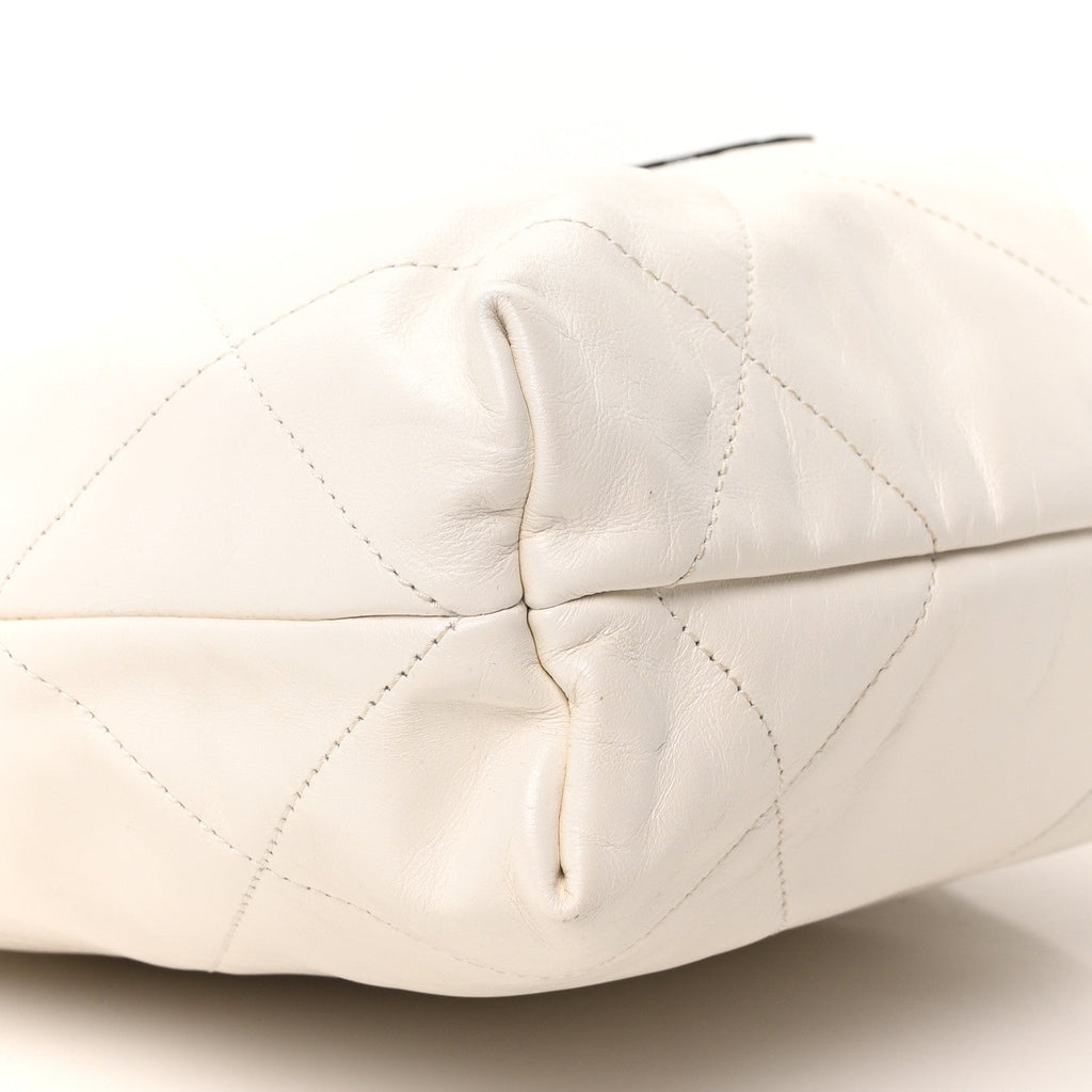 Chanel Shiny Calfskin Quilted Small Chanel 22 White Black