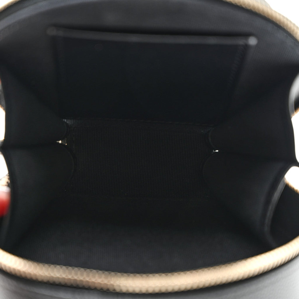 Chanel Caviar Quilted Round Coco Clutch With Chain Black