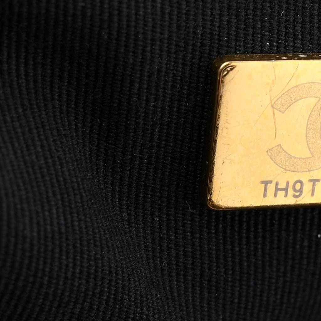 Chanel Lambskin Quilted Logo Mini Backpack Black