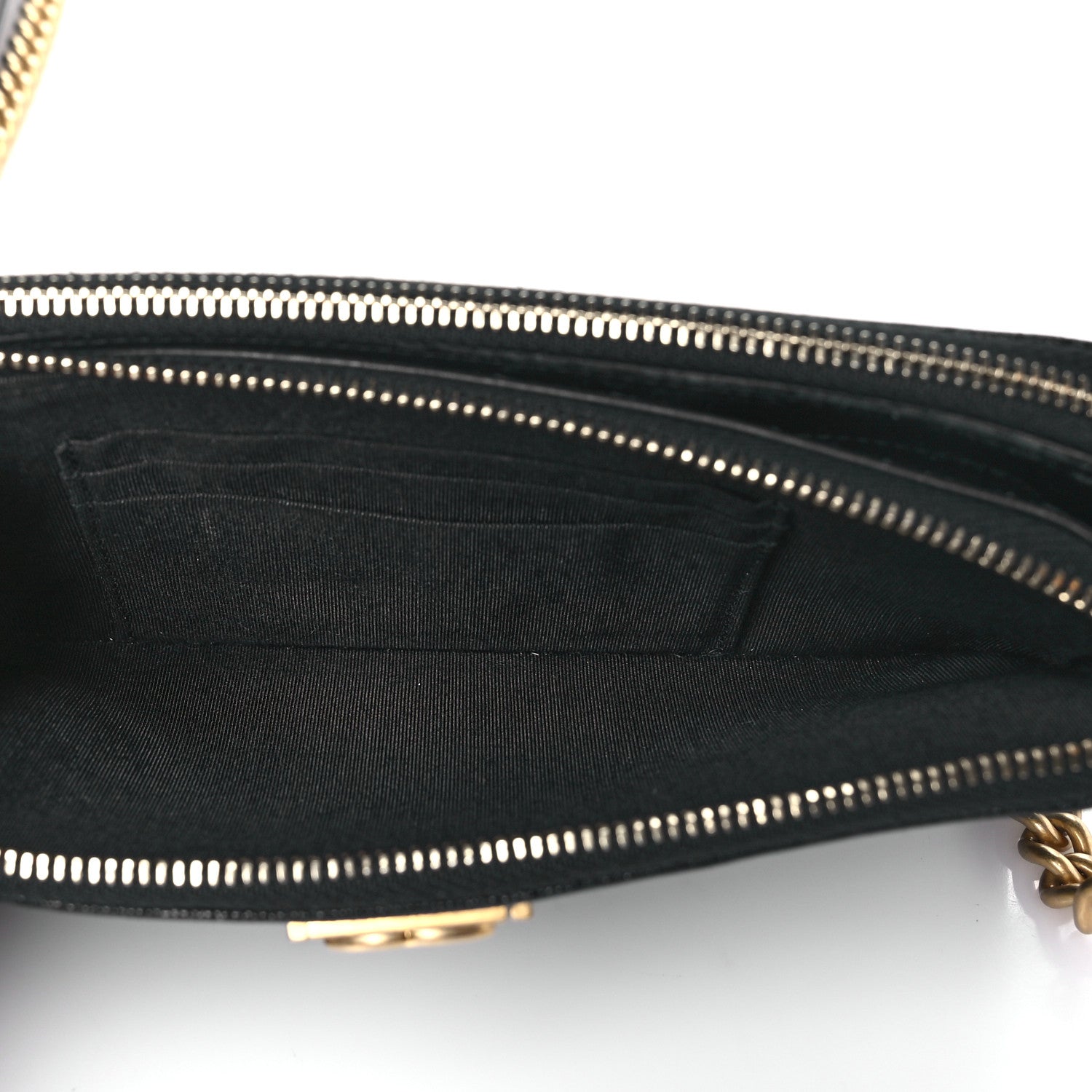Chanel Caviar Quilted Small Boy Clutch With Chain Black