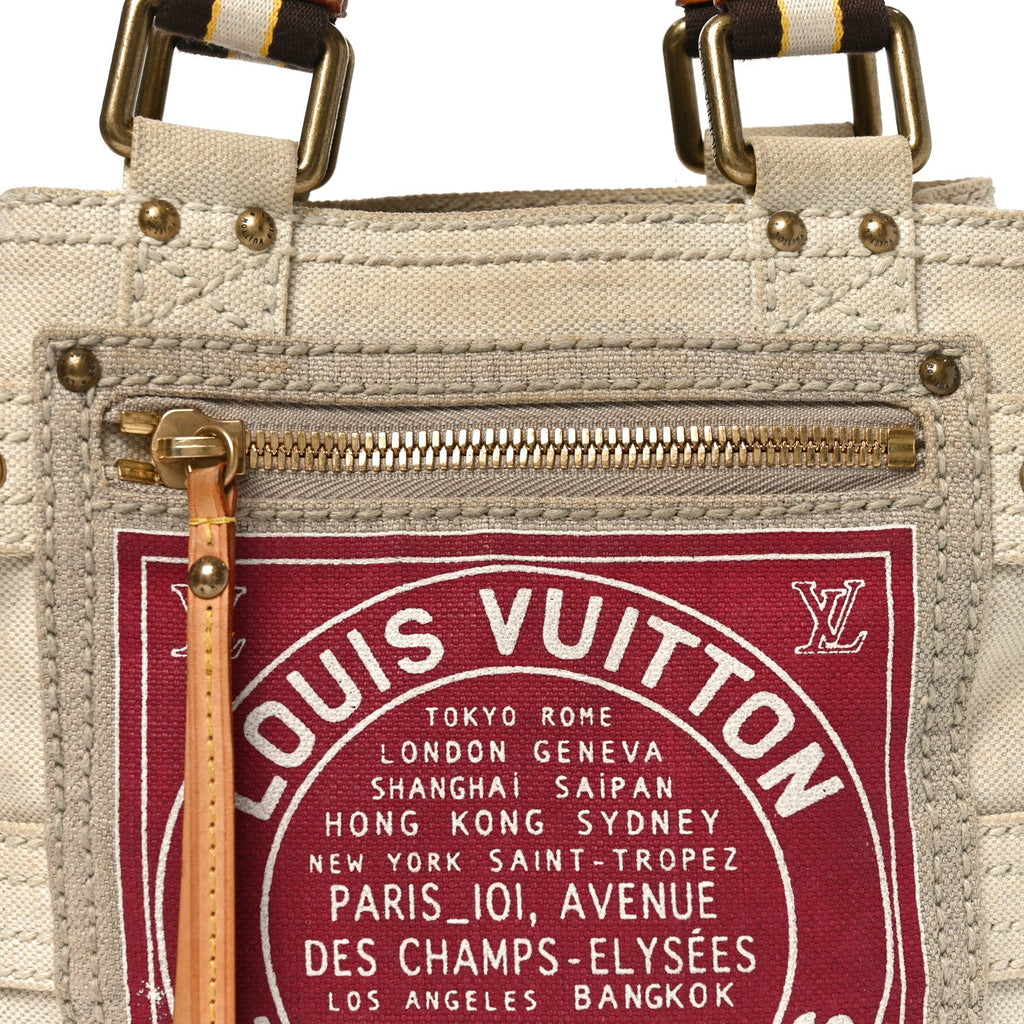 Louis Vuitton Toile Globe Shopper Cabas PM Red