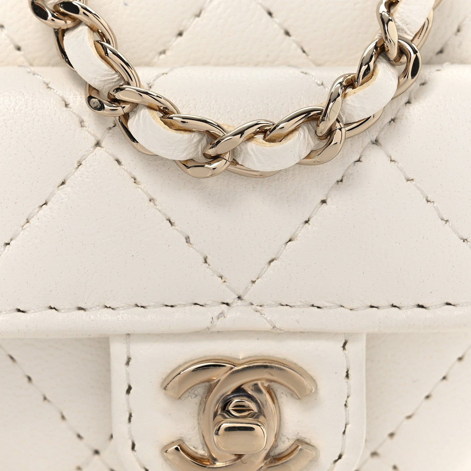 Chanel Lambskin Quilted CC In Love Heart Coin Purse With Chain White