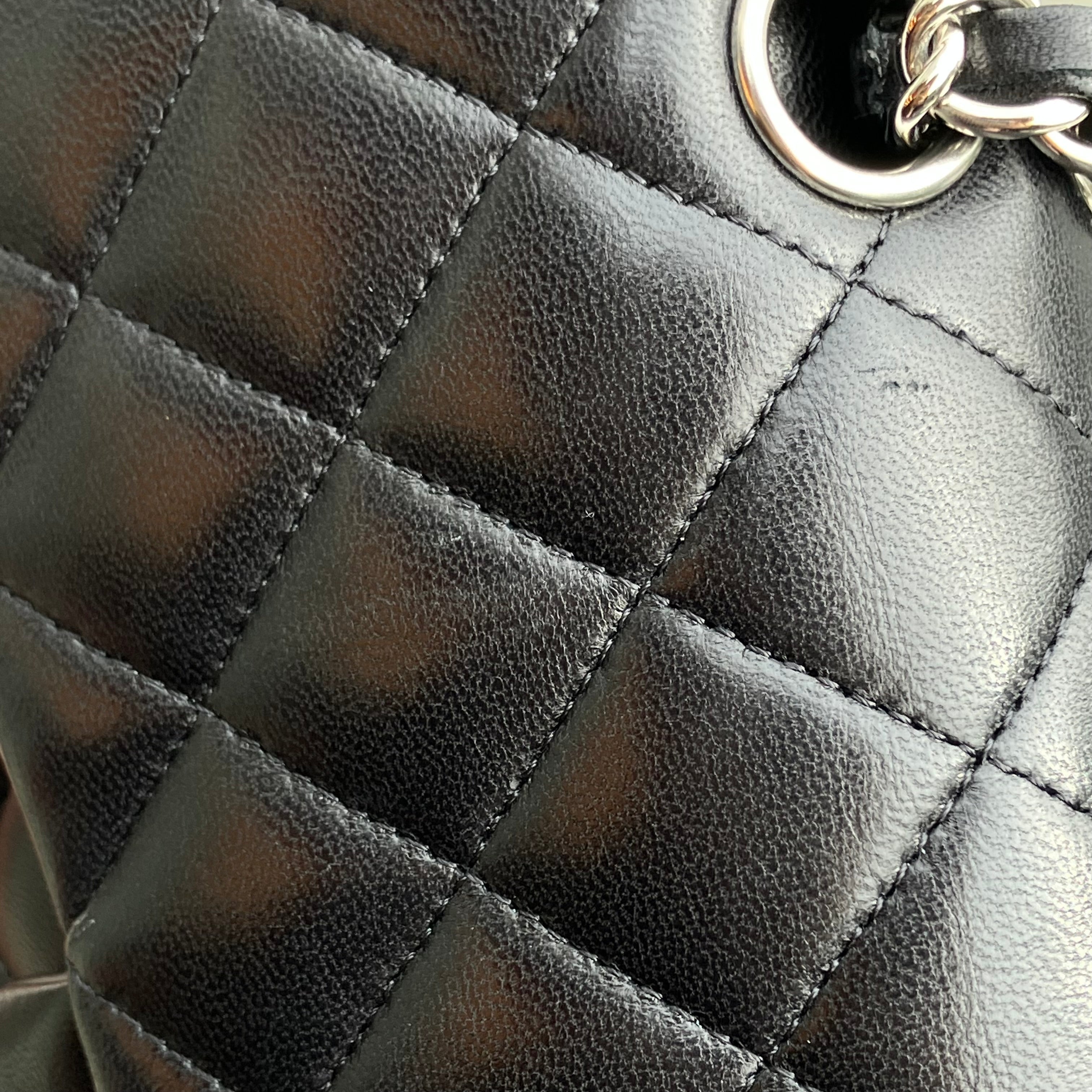 Chanel 2012 Black Lambskin Small Classic Double Flap Shoulder Bag