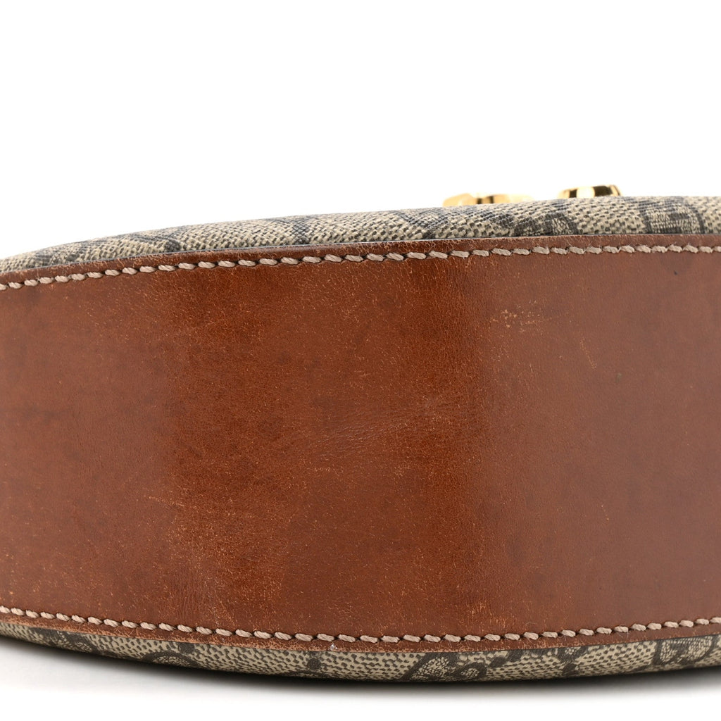 Gucci GG Supreme Monogram Web Medium Padlock Messenger Shoulder Bag Black