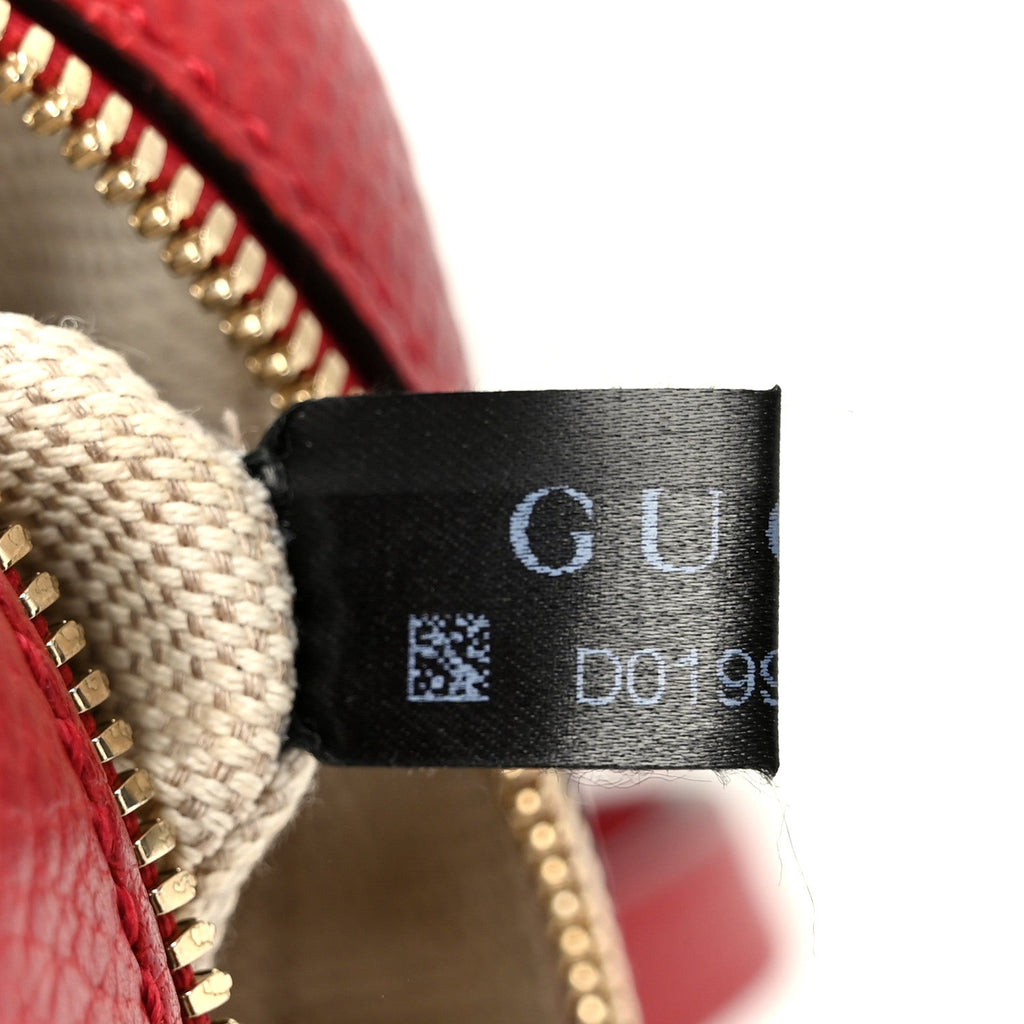 Gucci Dollar Calfskin Bi-Color Small Soho Disco Bag New Rosette Hibiscus Red