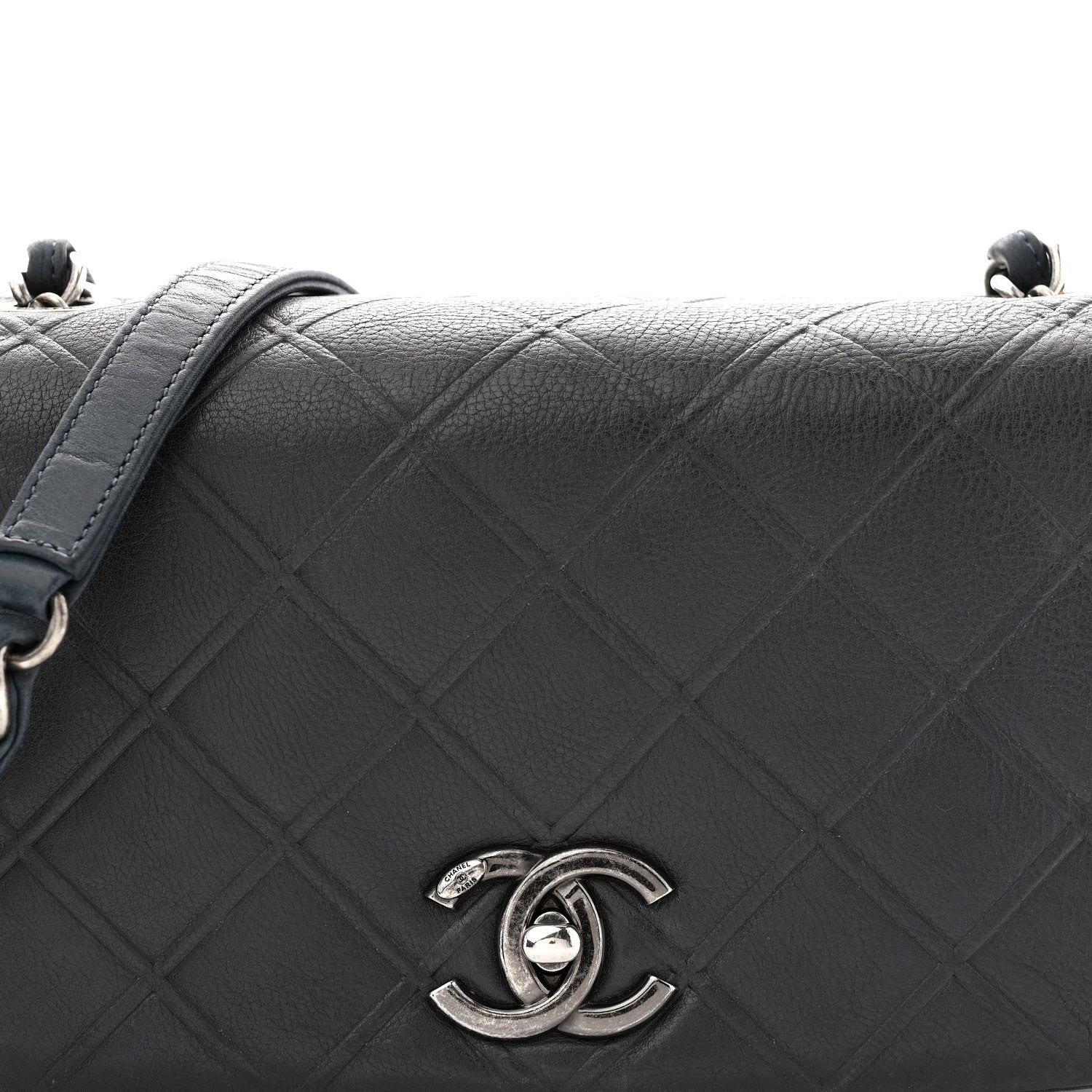 Chanel Calfskin Diamond Embossed New Chic Flap Blue