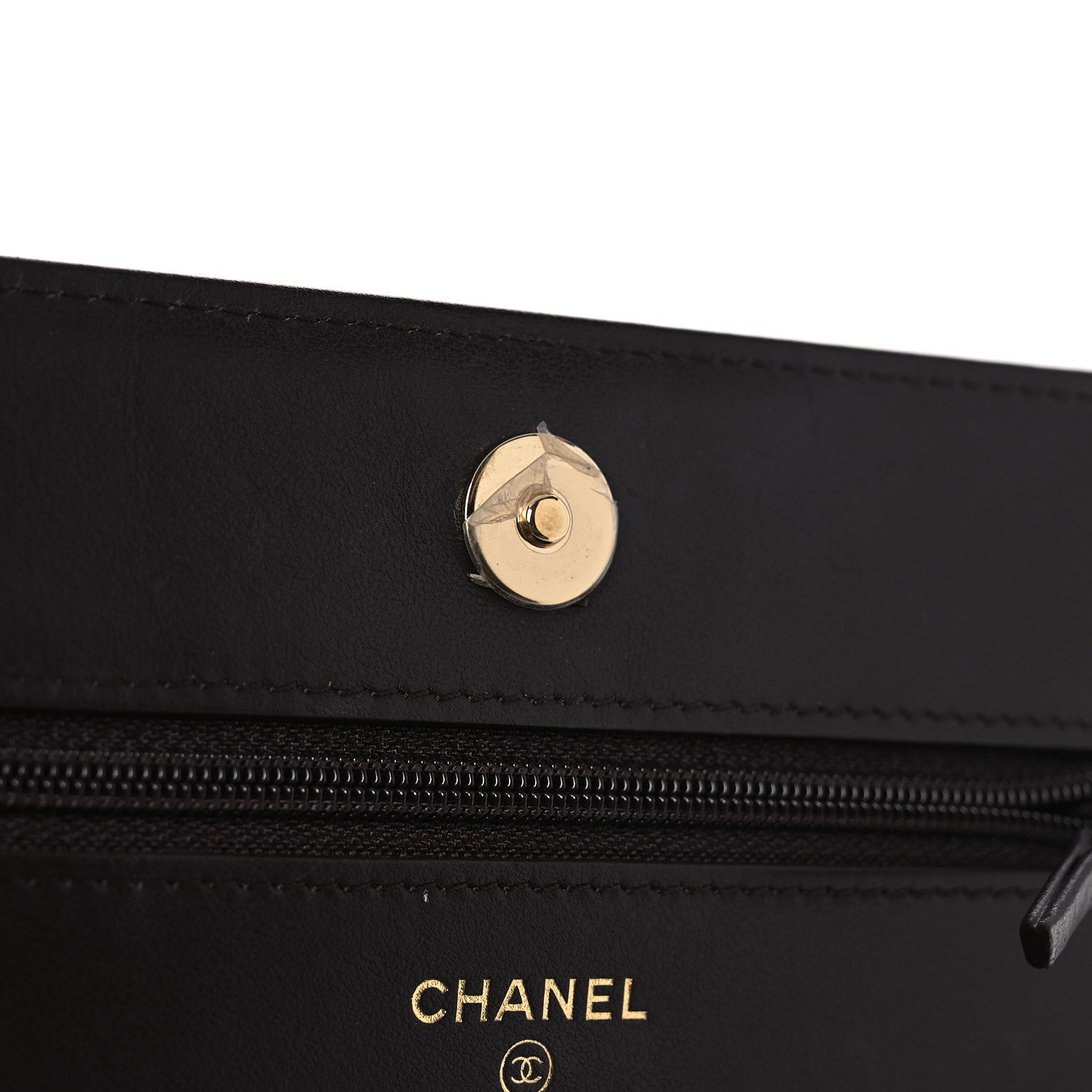 Chanel Caviar Quilted Boy Wallet On Chain WOC Dark Brown