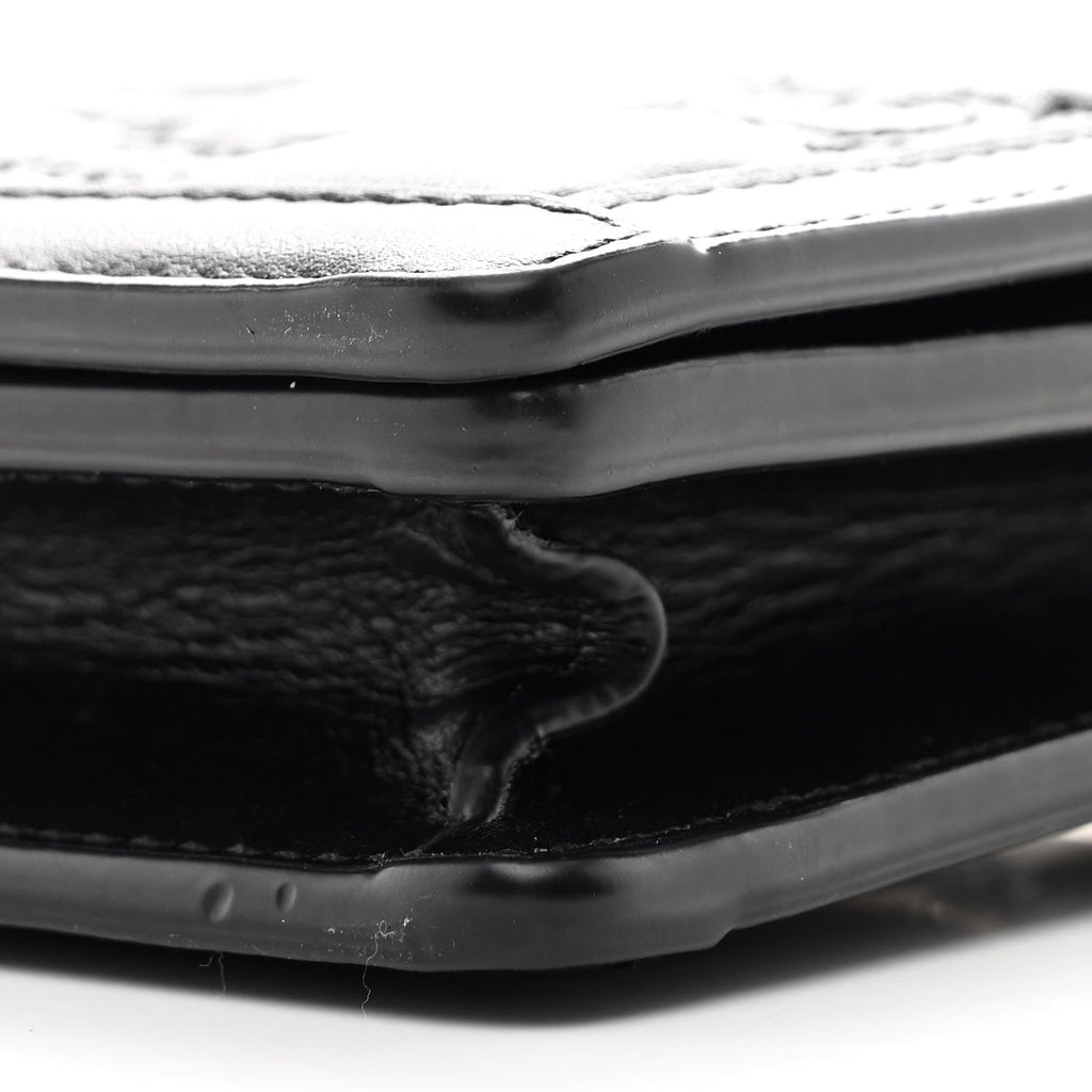 Gucci Calfskin GG Matelasse Chain Wallet Black