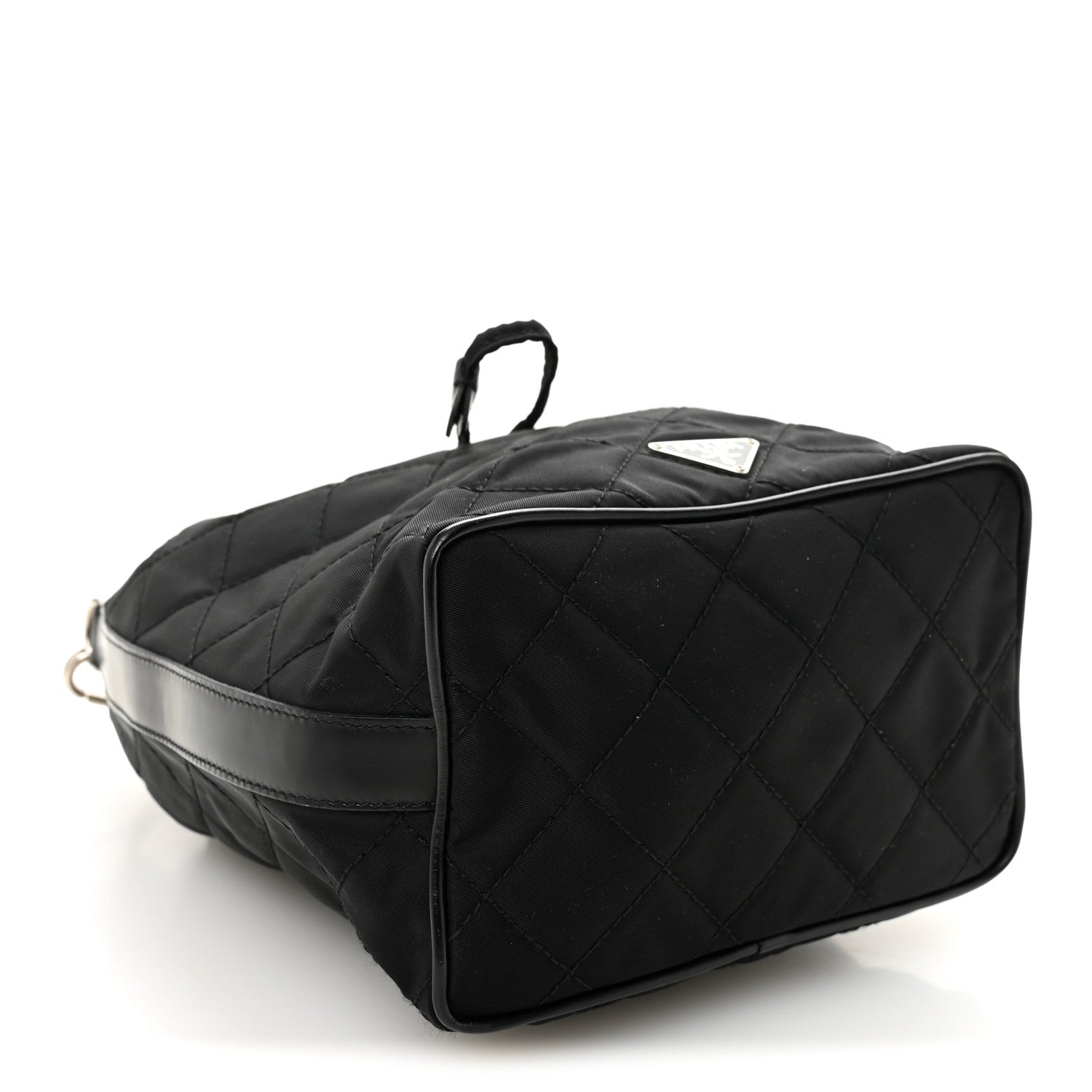 Prada Tessuto Nylon Quilted Drawstring Bucket Bag Black
