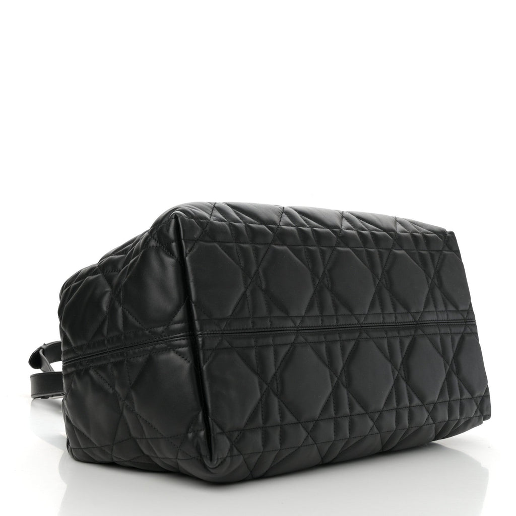 Christian Dior Calfskin Macrocannage Large Toujours Black