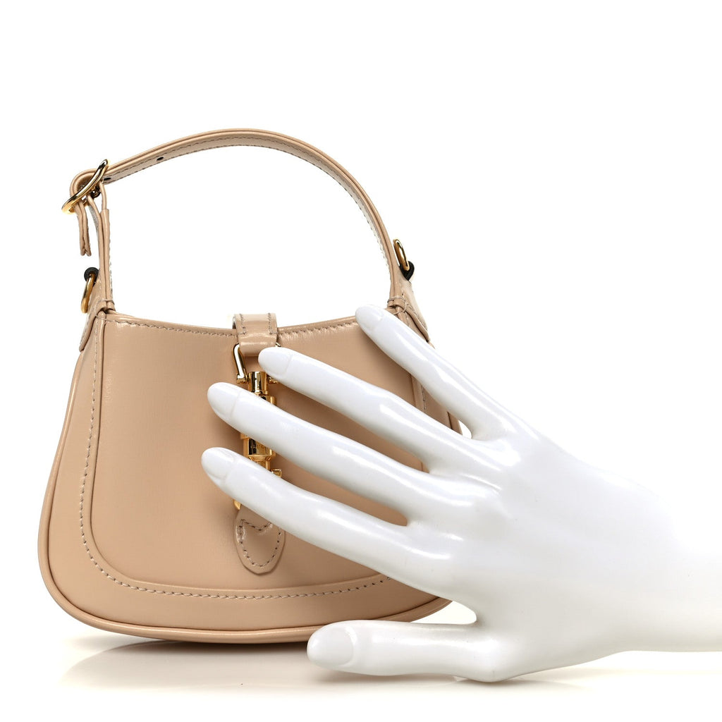 Gucci Boarded Dyana Lux Calfskin Nano Jackie 1961 Hobo Souffle Rose
