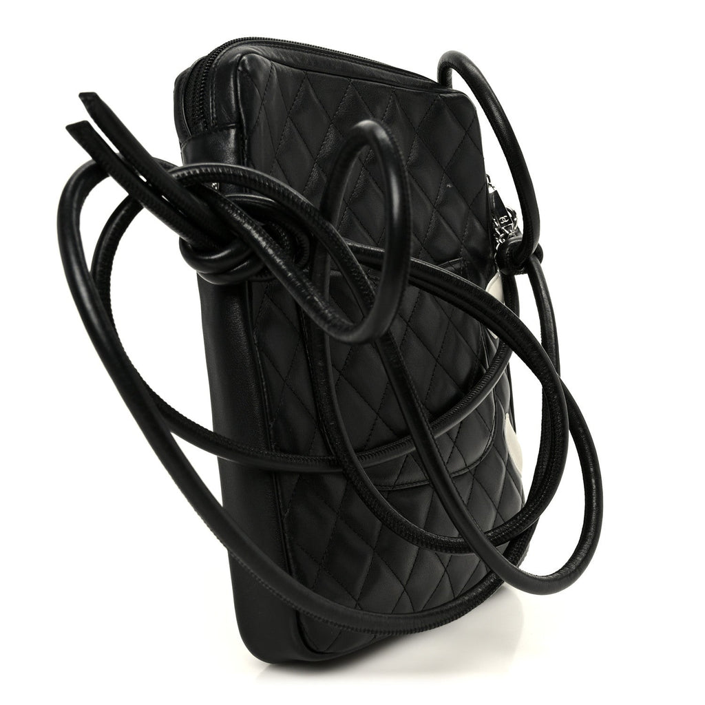 Chanel Calfskin Quilted Medium Cambon Messenger Black White