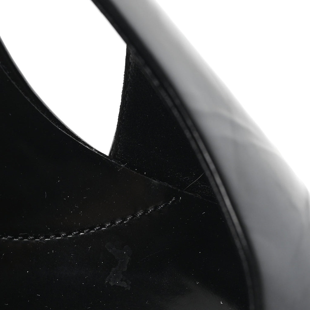 Prada Patent Calfskin Square Toe 85mm Slingback Pumps 38 Black