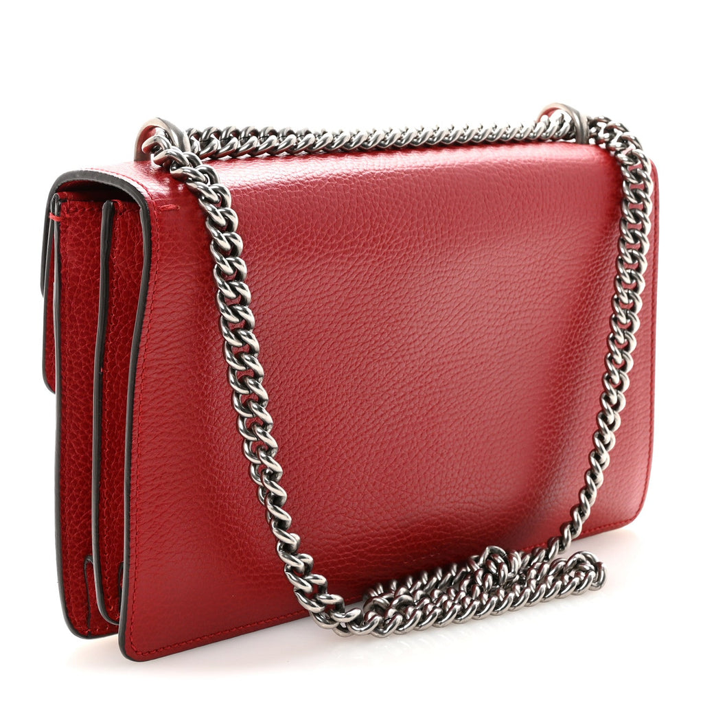 Gucci Dollar Calfskin Swarovski Crystal Small Dionysus Shoulder Bag Hibiscus Red