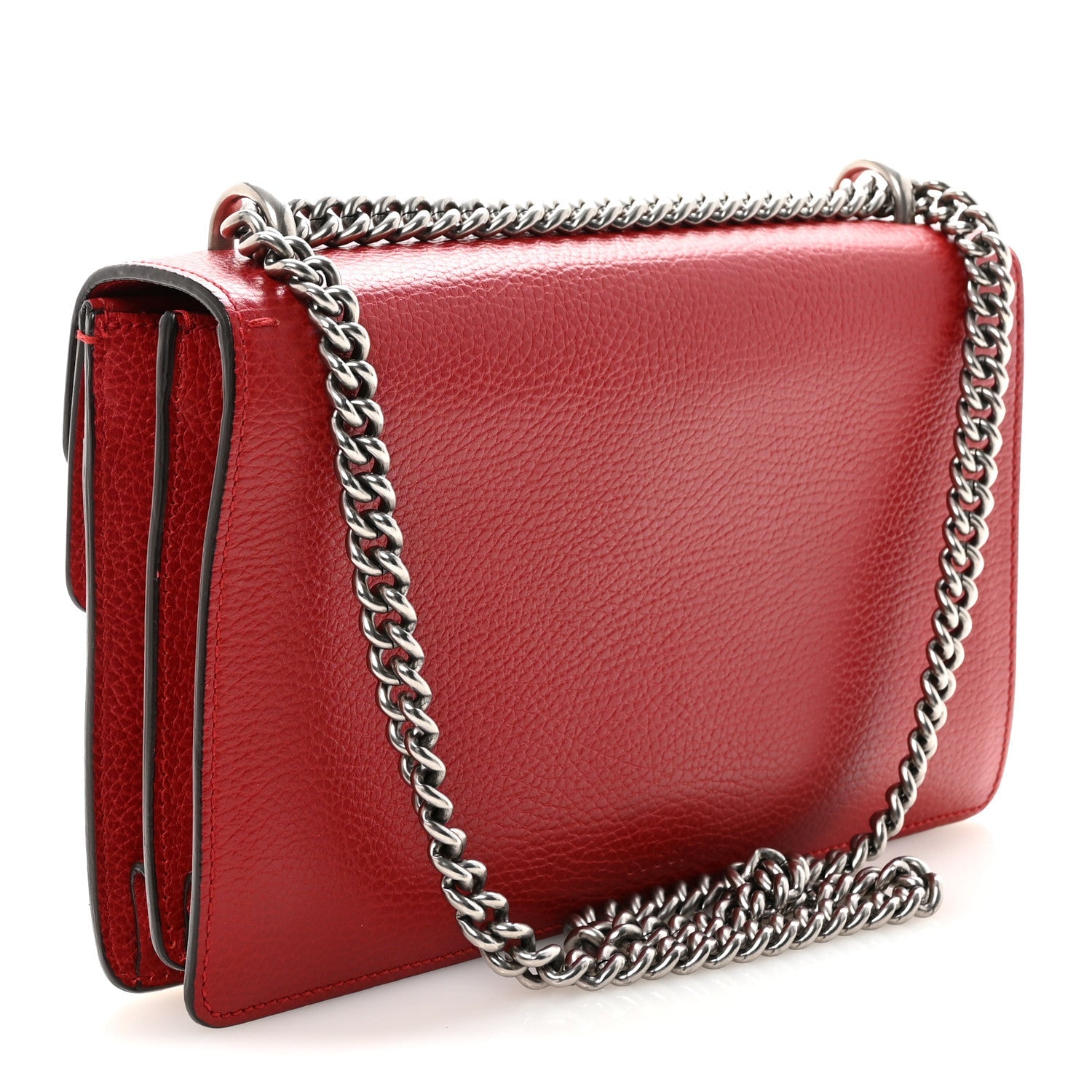 Gucci Dollar Calfskin Swarovski Crystal Small Dionysus Shoulder Bag Hibiscus Red