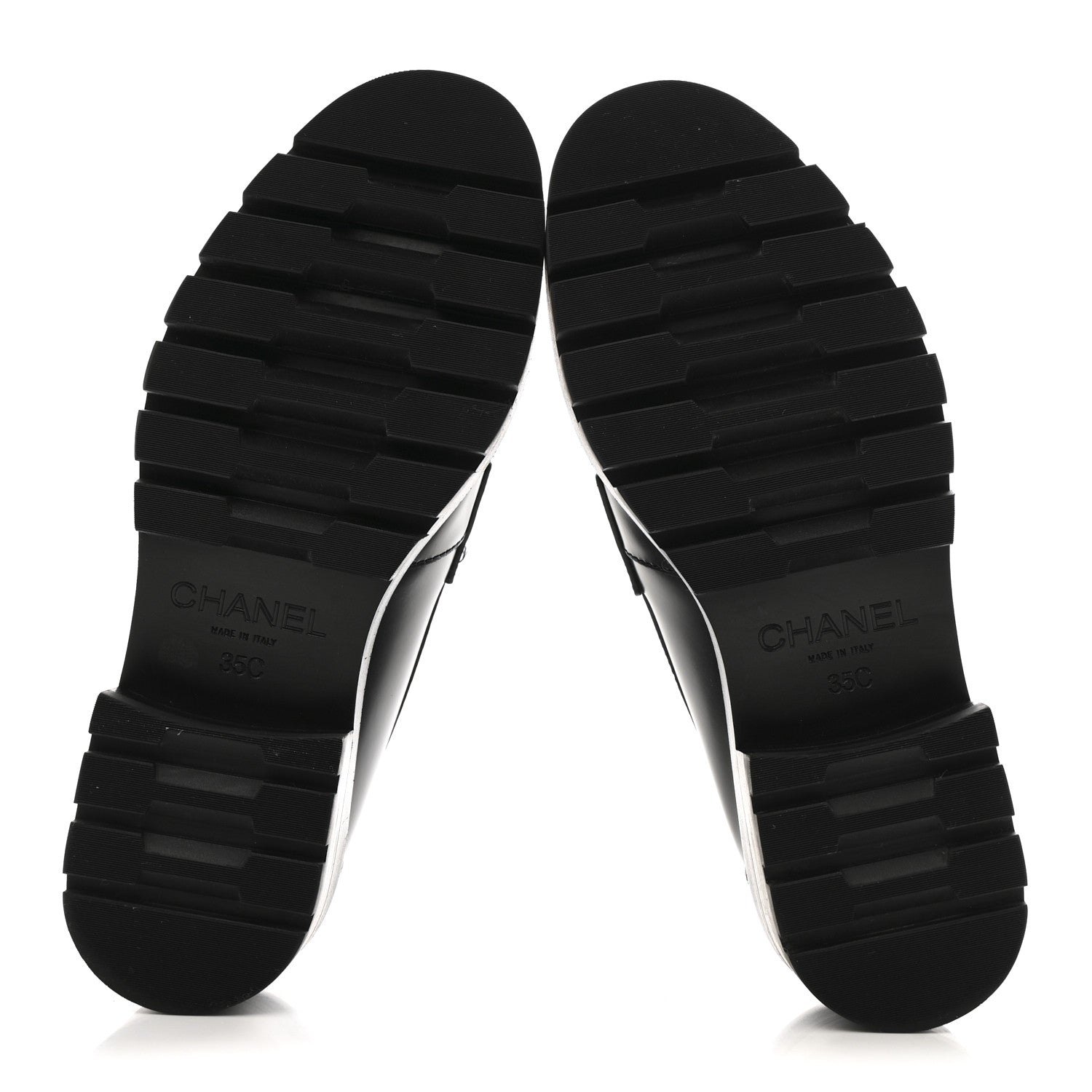 Calfskin Metal CC Loafers 35 Black