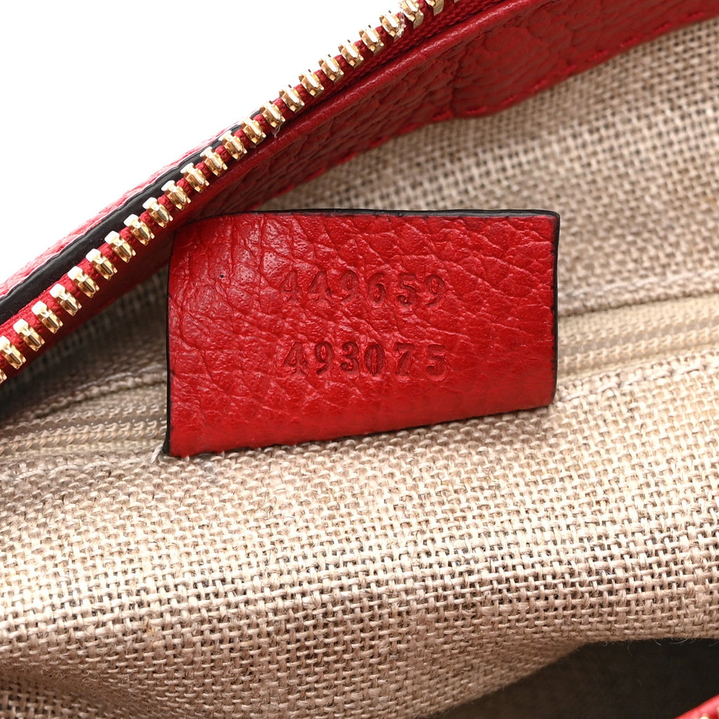 Gucci Dollar Calfskin GG Charm Satchel Red