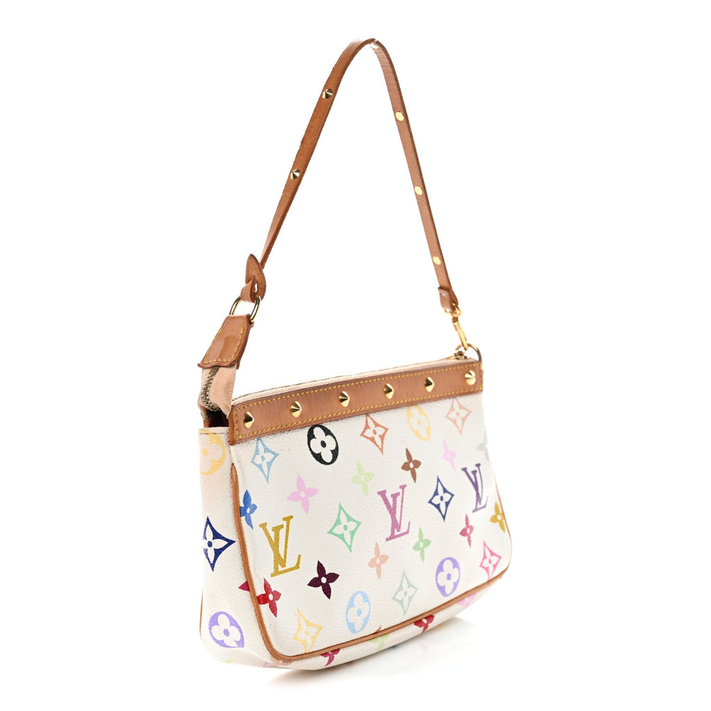 Louis Vuitton Monogram Multicolor Pochette Accessories White