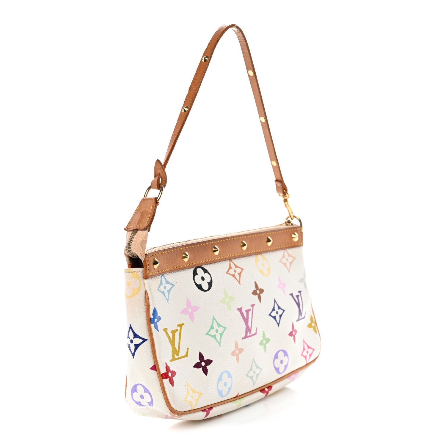 Louis Vuitton Monogram Multicolor Pochette Accessories White