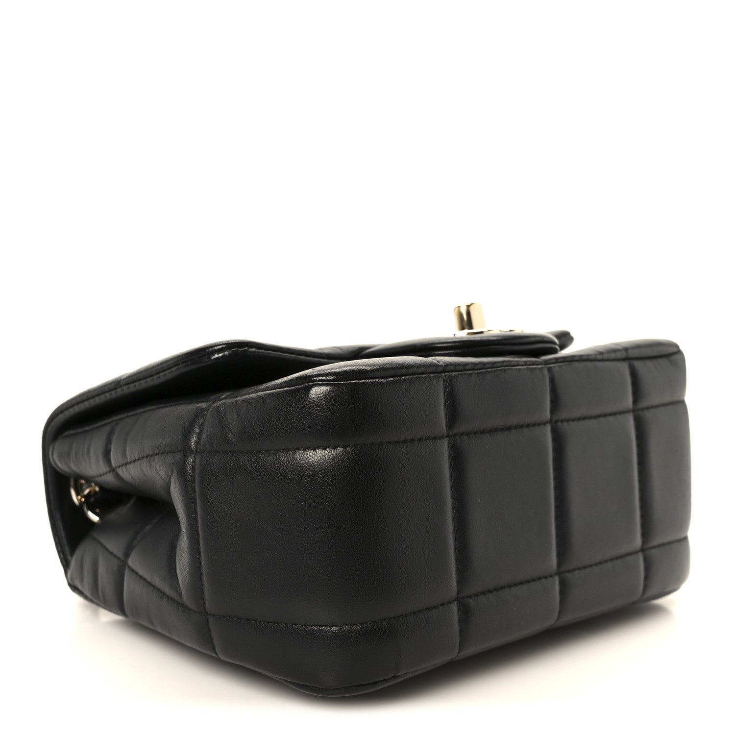 Chanel Lambskin Resin Crystal Square Quilted Mini Monacoco Flap Black