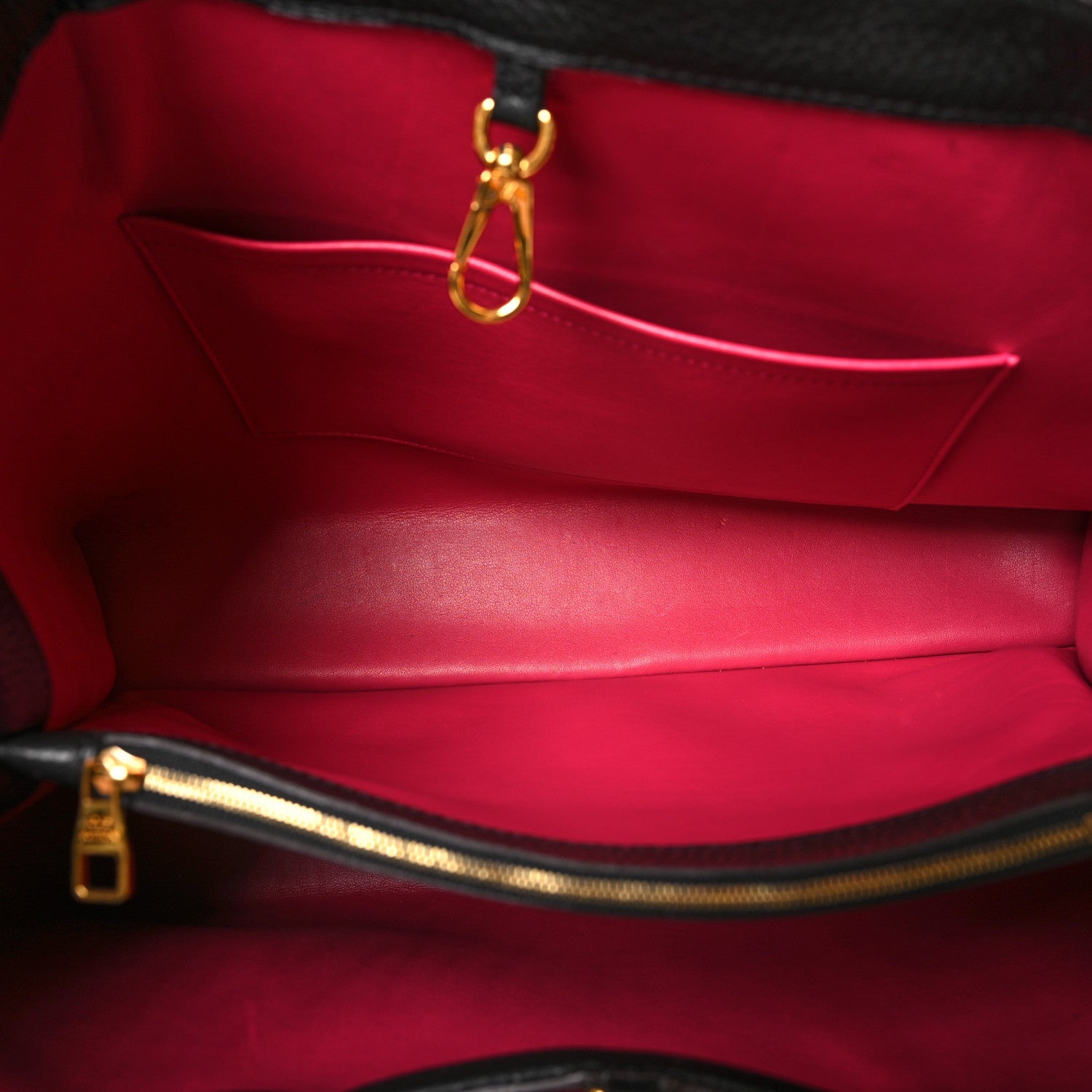 Louis Vuitton Taurillon Capucines GM  Black Fuchsia