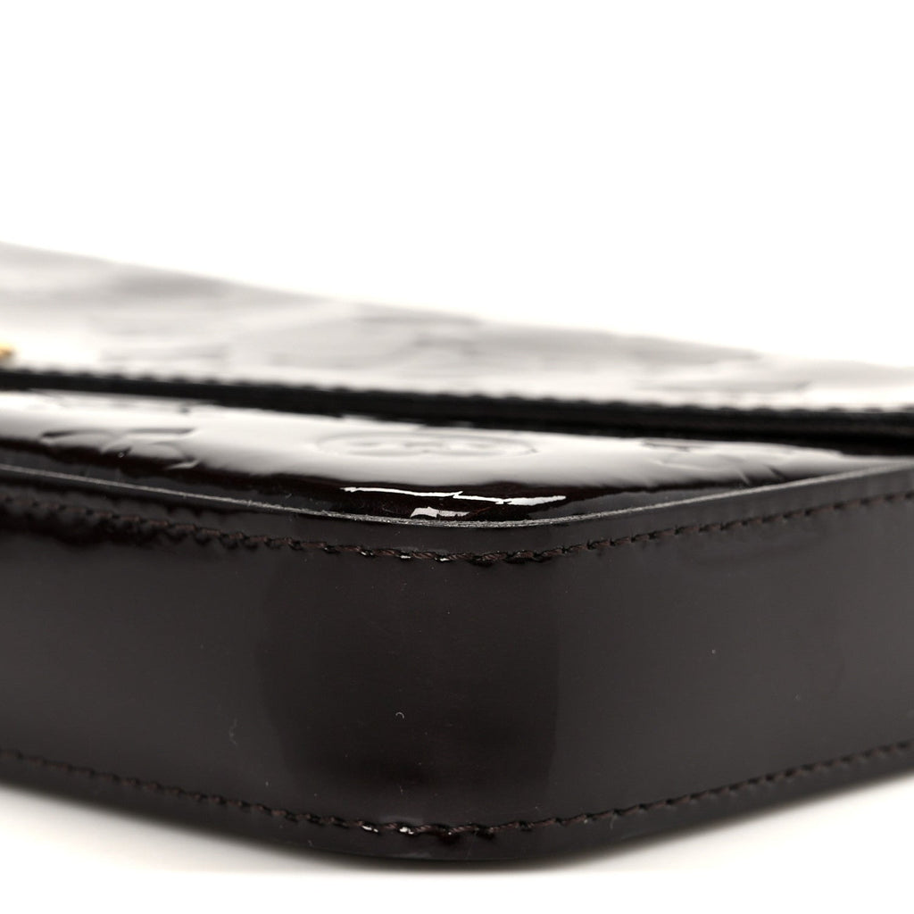 Louis Vuitton Vernis Pochette Felicie Chain Wallet Amarante