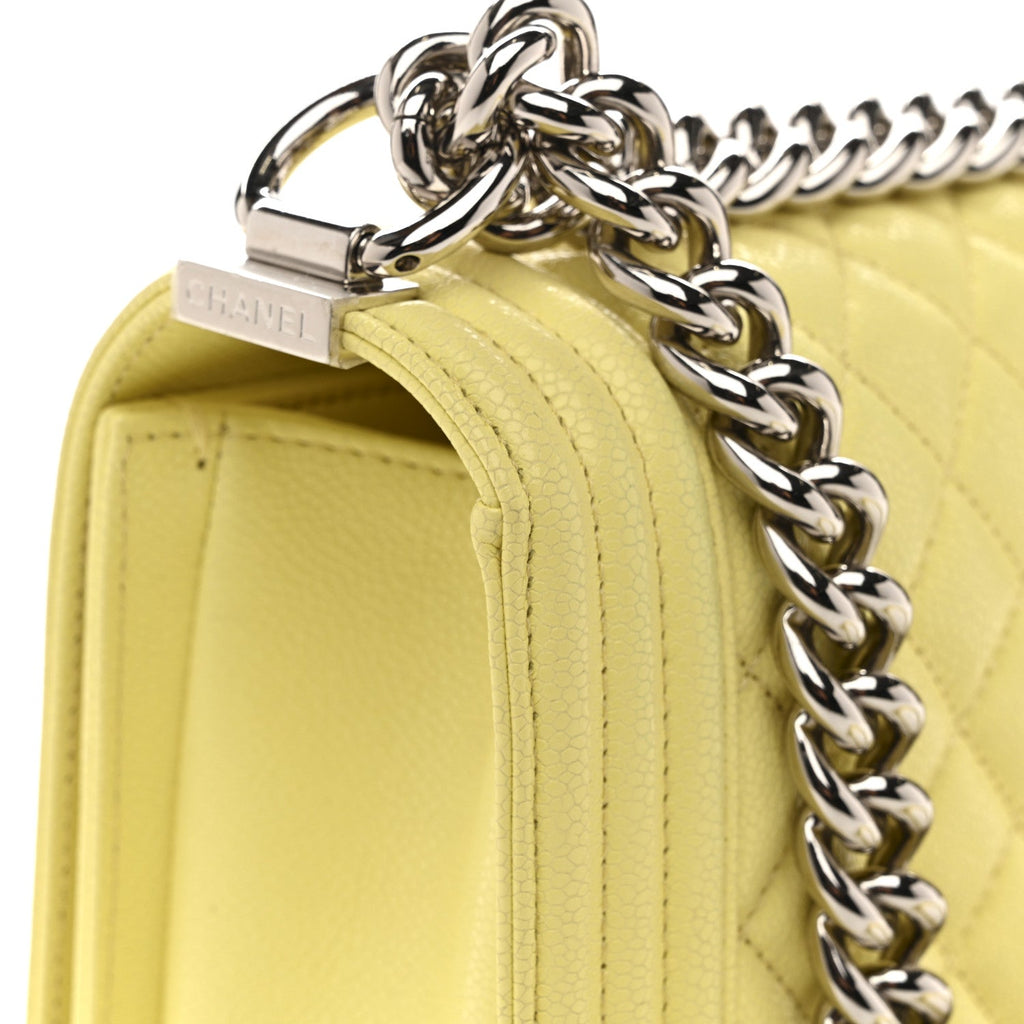 Chanel Caviar Quilted Medium Boy Flap Yellow