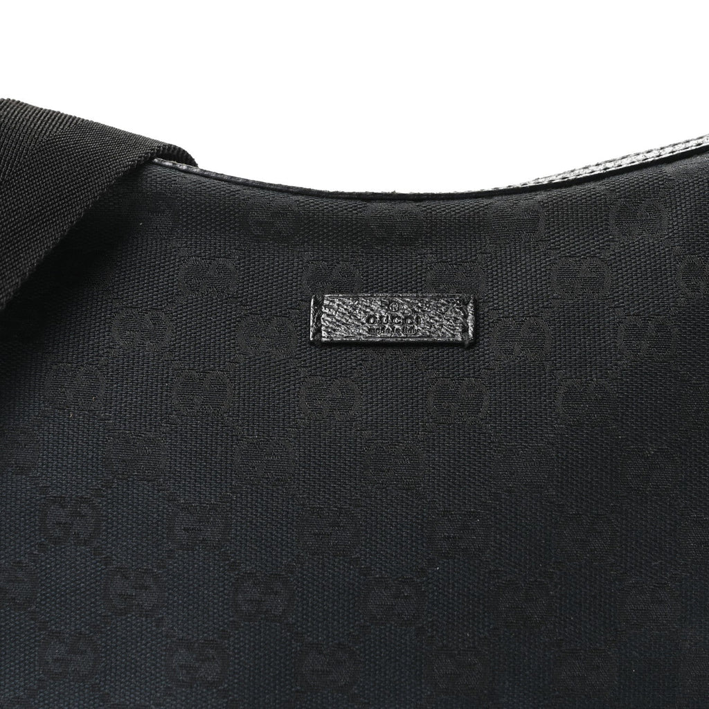 Gucci Monogram Medium Half Moon Hobo Black