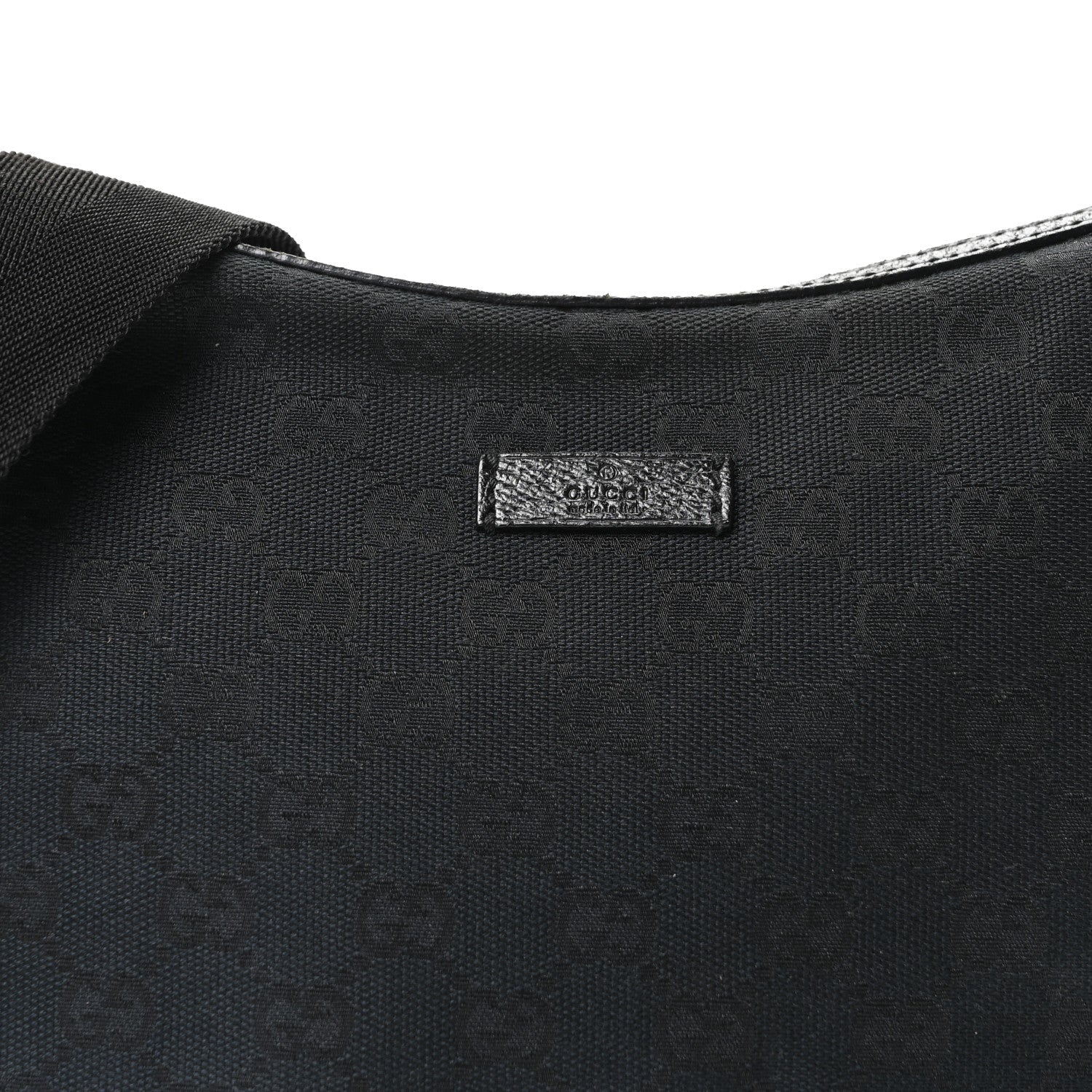 Gucci Monogram Medium Half Moon Hobo Black
