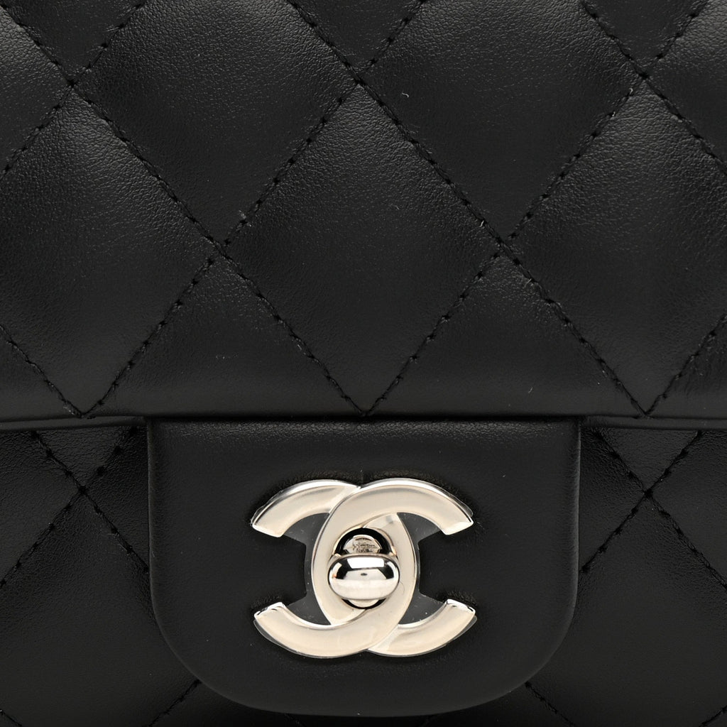 Chanel Calfskin Quilted CC Uniform Flap Belt Bag Black