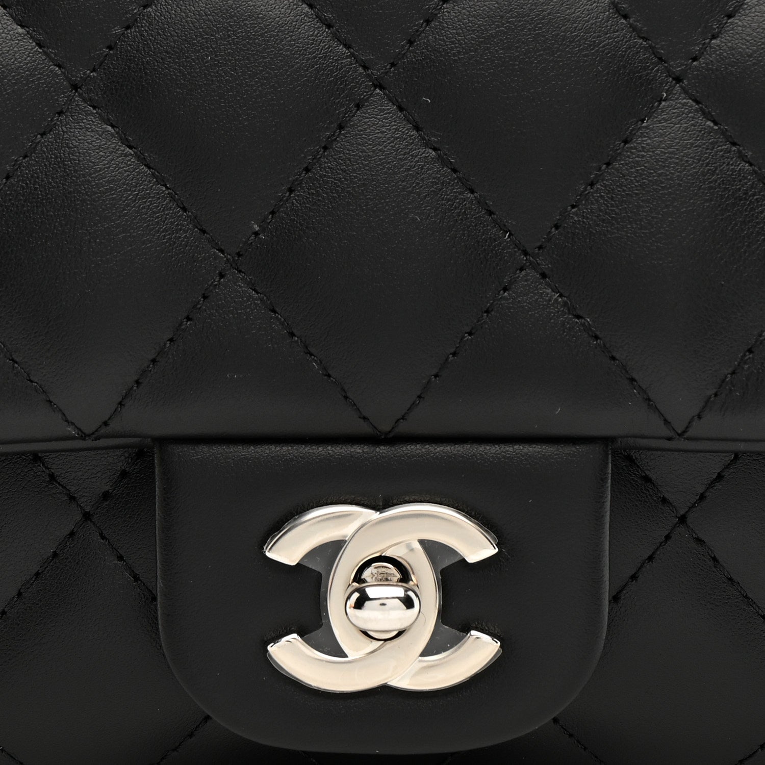 Chanel Calfskin Quilted CC Uniform Flap Belt Bag Black