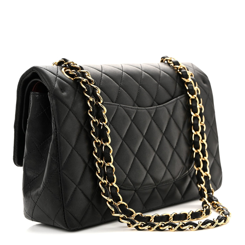 Chanel Lambskin Quilted Medium Double Flap Black