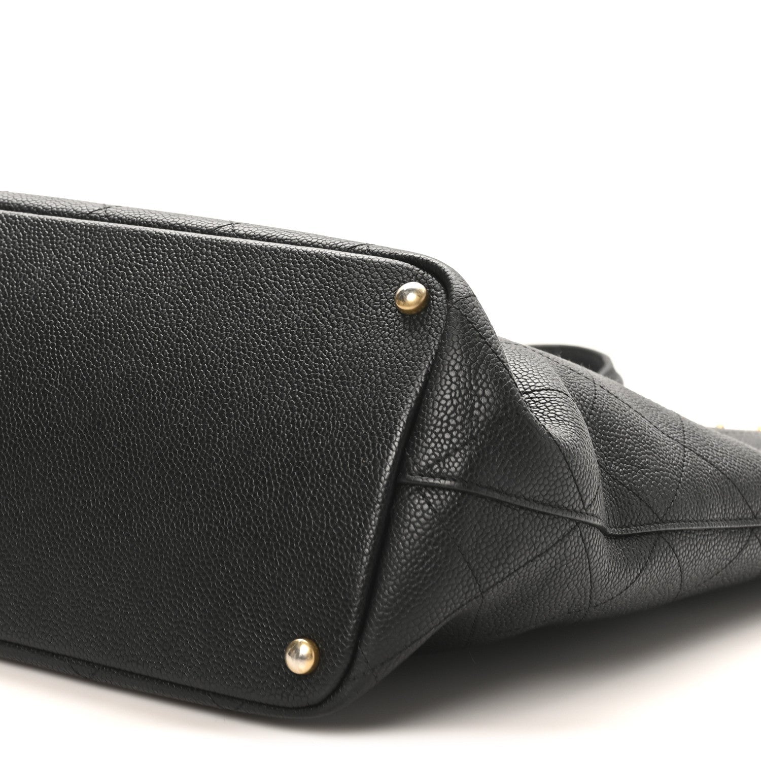 Chanel Caviar Quilted Grommet Embellished Piercing Chic Tote Bag Black