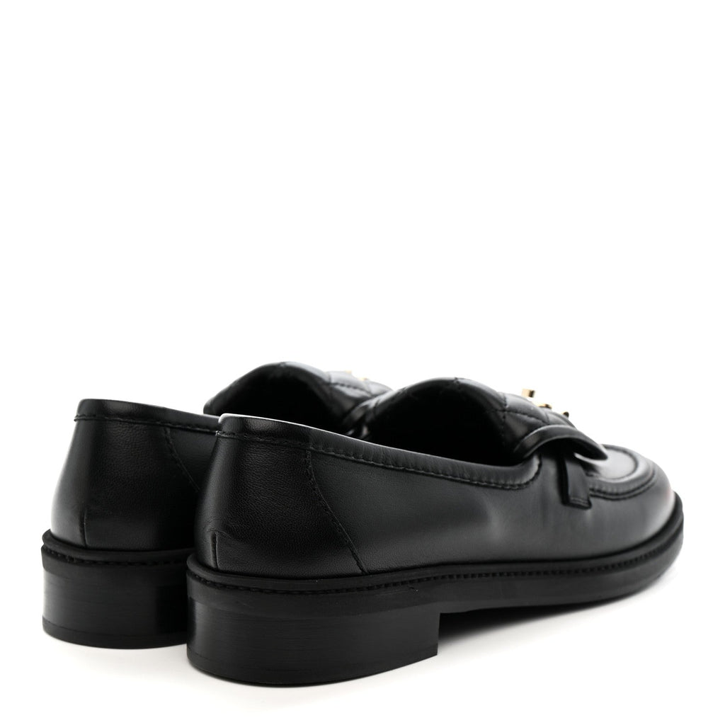 Lambskin Quilted CC Turnlock Loafers 39.5 Black