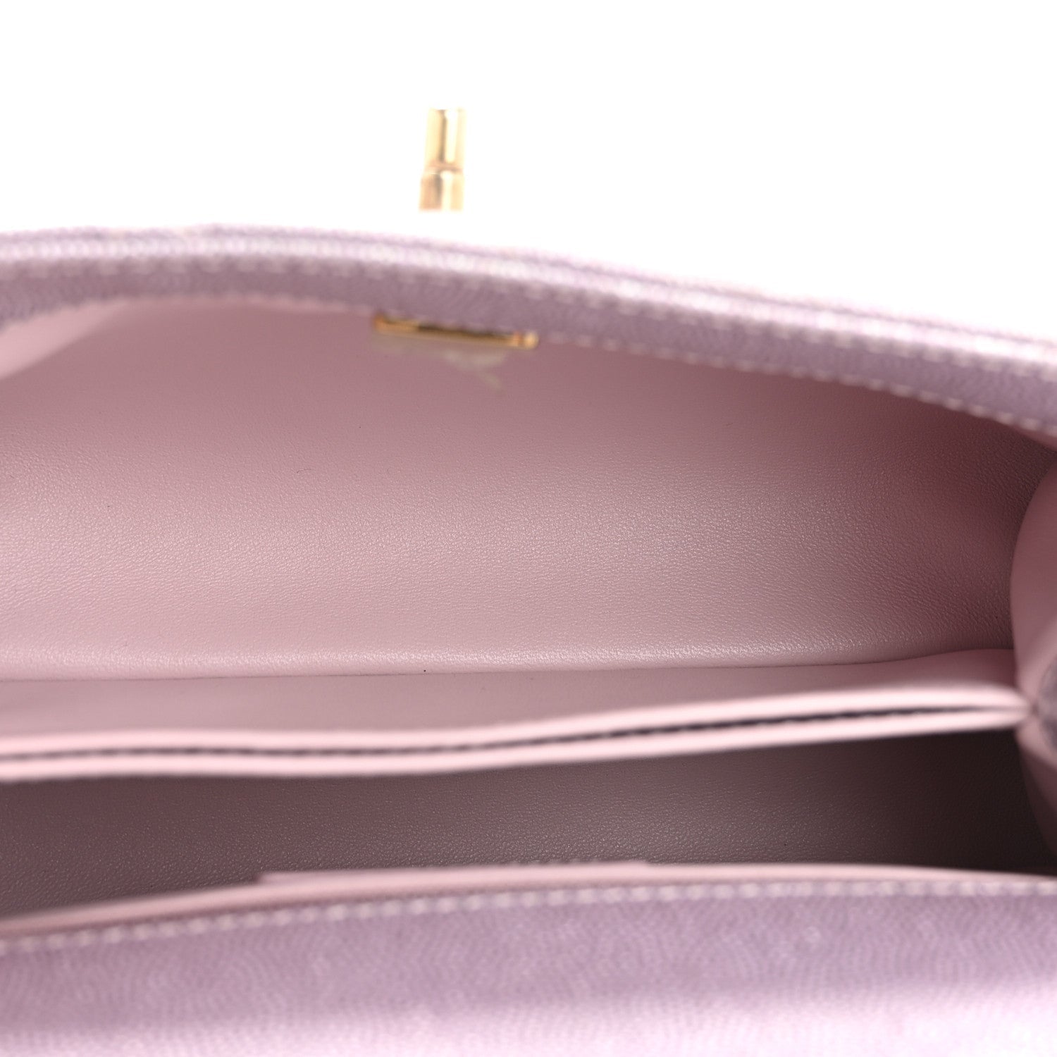Chanel Metallic Caviar Quilted Mini Coco Handle Flap Light Pink