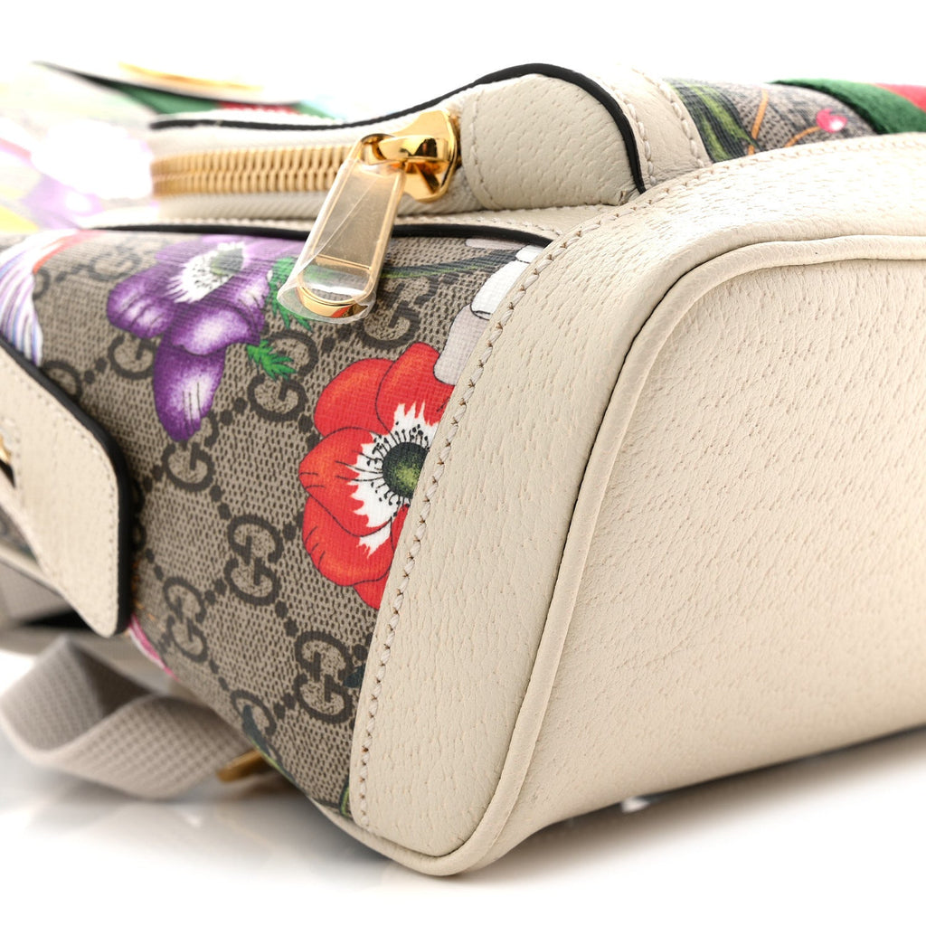 Gucci GG Supreme Monogram Flora Web Small Ophidia Day Backpack White
